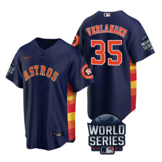 Youth Houston Astros Justin Verlander 2021 World Series Stitched Jersey Cool Base Navy