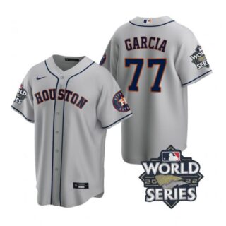 Men's Houston Astros Luis Garcia 2022 World Series Gray Road Stitched Jersey