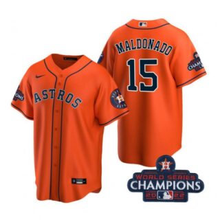 Youth Martin Maldonado Houston Astros 2022 World Series Champions Orange Stitched Jersey
