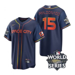 Youth Houston Astros Martin Maldonado 2022 World Series City Connect Navy Stitched Jersey