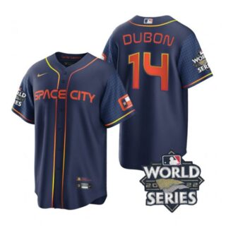 Youth Houston Astros Mauricio Dubon 2022 World Series City Connect Navy Stitched Jersey