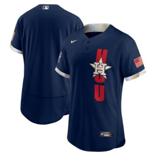 Men's - Flex Base Houston Astros 2021 MLB All-Star Navy Jersey Worn In-Game - Stitched