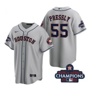 Men's Ryan Pressly Houston Astros 2022 World Series Champions Gray Stitched Jersey