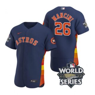 Men's Trey Mancini Houston Astros 2022 World Series Stitched Jersey Navy