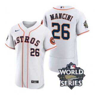 Men's Trey Mancini Houston Astros 2022 World Series Stitched Jersey White