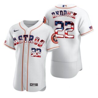 Men's Josh Reddick Houston Astros Flex Base Jersey White Stars