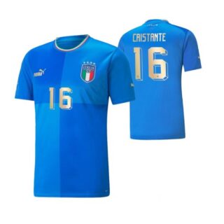 Men's Bryan Cristante Italy National Team Blue Home Soccer Jersey 2022-23