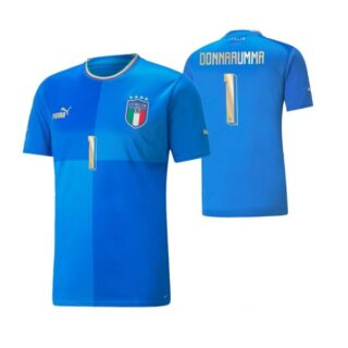 Men's Gianluigi Donnarumma Italy National Team Blue Home Soccer Jersey 2022-23