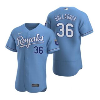 Men's Cam Gallagher Kansas City Royals Flex Base Jersey Light Blue
