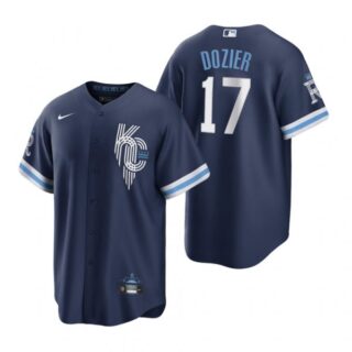 Youth Kansas City Royals Hunter Dozier Navy 2022 City Connect Stitched Jersey