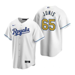 Men's Jakob Junis Kansas City Royals Cool Base Jersey White Golden