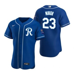 Men's Mike Minor Kansas City Royals Flex Base Jersey Royal R