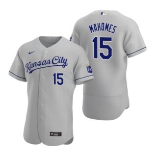 Men's Patrick Mahomes Kansas City Royals Flex Base Jersey Gray