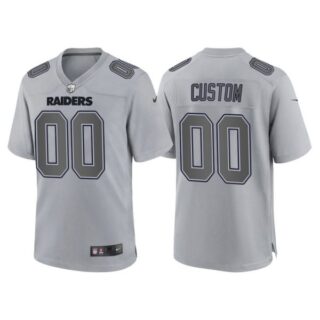 Men's Las Vegas Raiders Custom Gray Atmosphere Fashion Stitched Jersey
