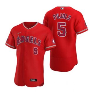 Men's Albert Pujols Los Angeles Angels Flex Base Jersey Red