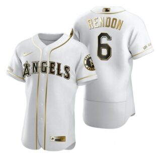 Men's Anthony Rendon Los Angeles Angels Flex Base Jersey White Golden