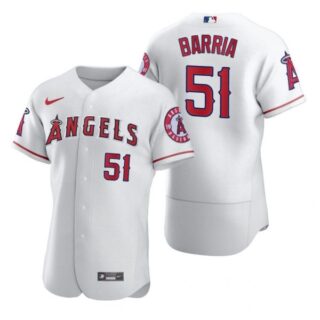 Men's Jaime Barria Los Angeles Angels Flex Base Jersey White