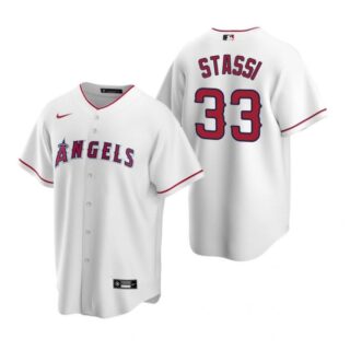 Men's Max Stassi Los Angeles Angels Cool Base Jersey White