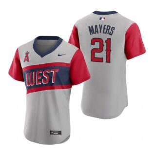 Men's #21 Mike Mayers Los Angeles Angels Gray Road 2021 Little League Classic Jersey