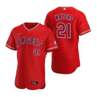 Men's Mike Mayers Los Angeles Angels Flex Base Jersey Red