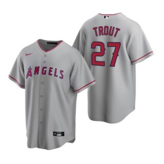 Men's Mike Trout Los Angeles Angels Cool Base Jersey Gray