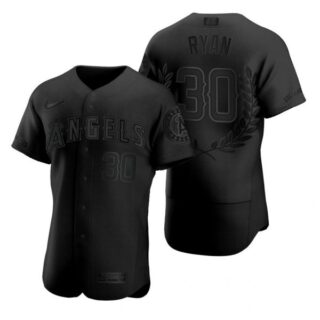 Men's Nolan Ryan Los Angeles Angels Flex Base Jersey Black Award