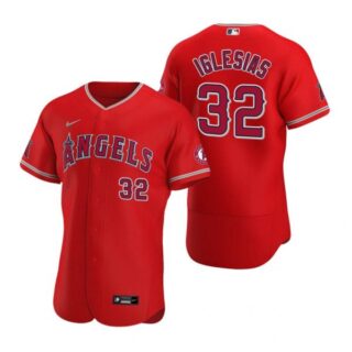 Men's Raisel Iglesias Los Angeles Angels Flex Base Jersey Red
