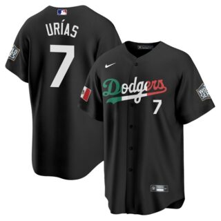 Youth Julio Urias Los Angeles Dodgers Black Mexico Flag Jersey Stitched