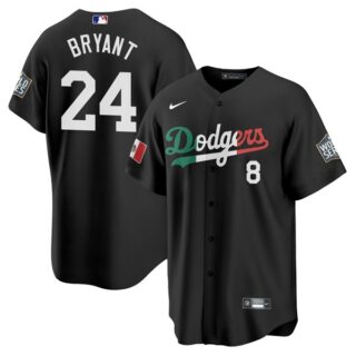 Youth Kobe Bryant Los Angeles Dodgers Black Mexico Flag Jersey Stitched