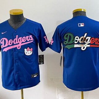 Men's Los Angeles Dodgers Rainbow Script Back Graphic Baseball Jersey - Royal Blue