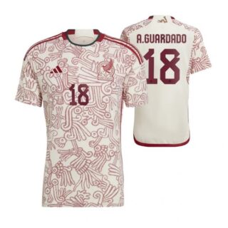 Men's Andres Guardado Mexico National Team White Away Soccer Jersey 2022-23