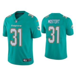 Men's Raheem Mostert Miami Dolphins Vapor Limited Stitched Jersey Aqua