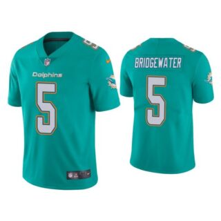 Men's Teddy Bridgewater Miami Dolphins Vapor Limited Stitched Jersey Aqua