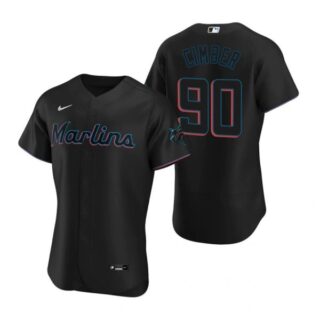 Men's Adam Cimber Miami Marlins Flex Base Jersey Black