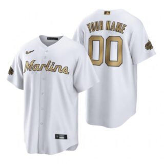 Men's Cool Base Custom Miami Marlins 2022 MLB All-Star Game White Stitched Jersey