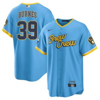 Youth Milwaukee Brewers Corbin Burnes Brew Crew City Connect Powder Blue Stitched Jersey