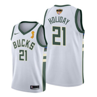 Youth Jrue Holiday Milwaukee Bucks 2021 NBA Finals Champions Jersey White Association