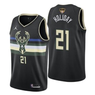 Men's #21 Jrue Holiday Milwaukee Bucks 2021 NBA Finals Jersey Statement White