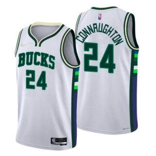 Men's Pat Connaughton Milwaukee Bucks 75th Anniversary Diamond Jersey White City