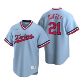 Men's Tyler Duffey Minnesota Twins Cool Base Jersey Light Blue Cooperstown
