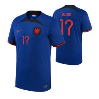 Men's Daley Blind Netherlands National Team Blue Away 2022-23 Jersey