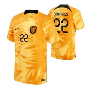 Men's Denzel Dumfries Netherlands National Team Orange Home 2022-23 Jersey