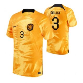 Men's Matthijs De Ligt Netherlands National Team Orange Home 2022-23 Jersey