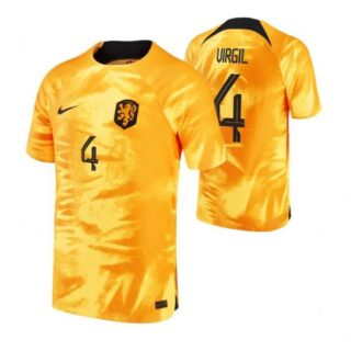 Men's Virgil Van Dijk Netherlands National Team Orange Home 2022-23 Jersey
