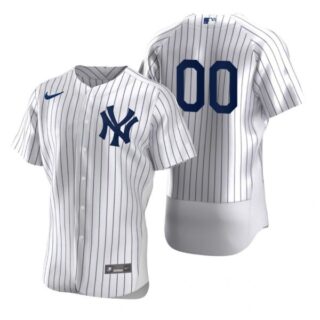 Men's Custom New York Yankees Flex Base Jersey White