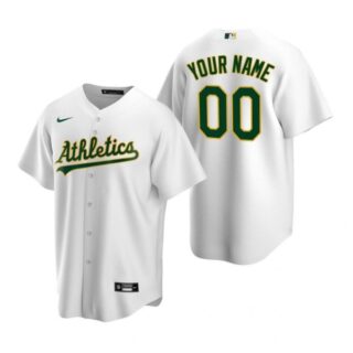 Men's Custom Oakland Athletics Cool Base Jersey White