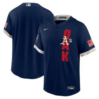 Youth Oakland Athletics 2021 MLB All-Star Navy Jersey Worn In-Game - Stitched