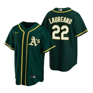 Men's #22 Ramon Laureano Oakland Athletics Cool Base Jersey Green