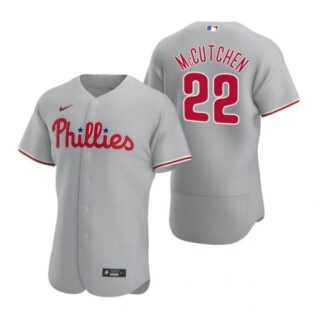Men's #22 Andrew Mccutchen Philadelphia Phillies Flex Base Jersey Gray