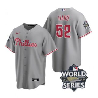Youth Philadelphia Phillies Brad Hand 2022 World Series Gray Stitched Jersey